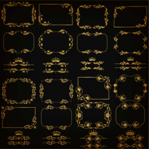 وکتور کادر و حاشیه همراه با تاج طلایی